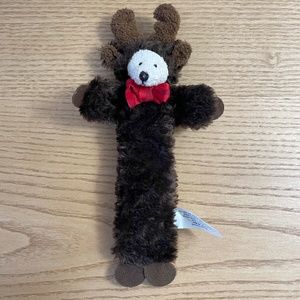 Barnes & Noble Russ Berrie Bear Plush Bookmark Dressed as Christmas Reindeer 8"